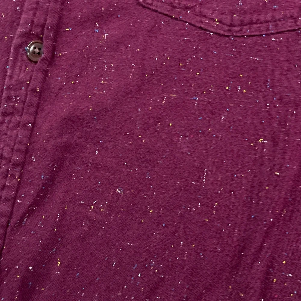 Banana Republic Shirt Mens XXL Tall Burgundy Donegal Flannel Untucked Fit